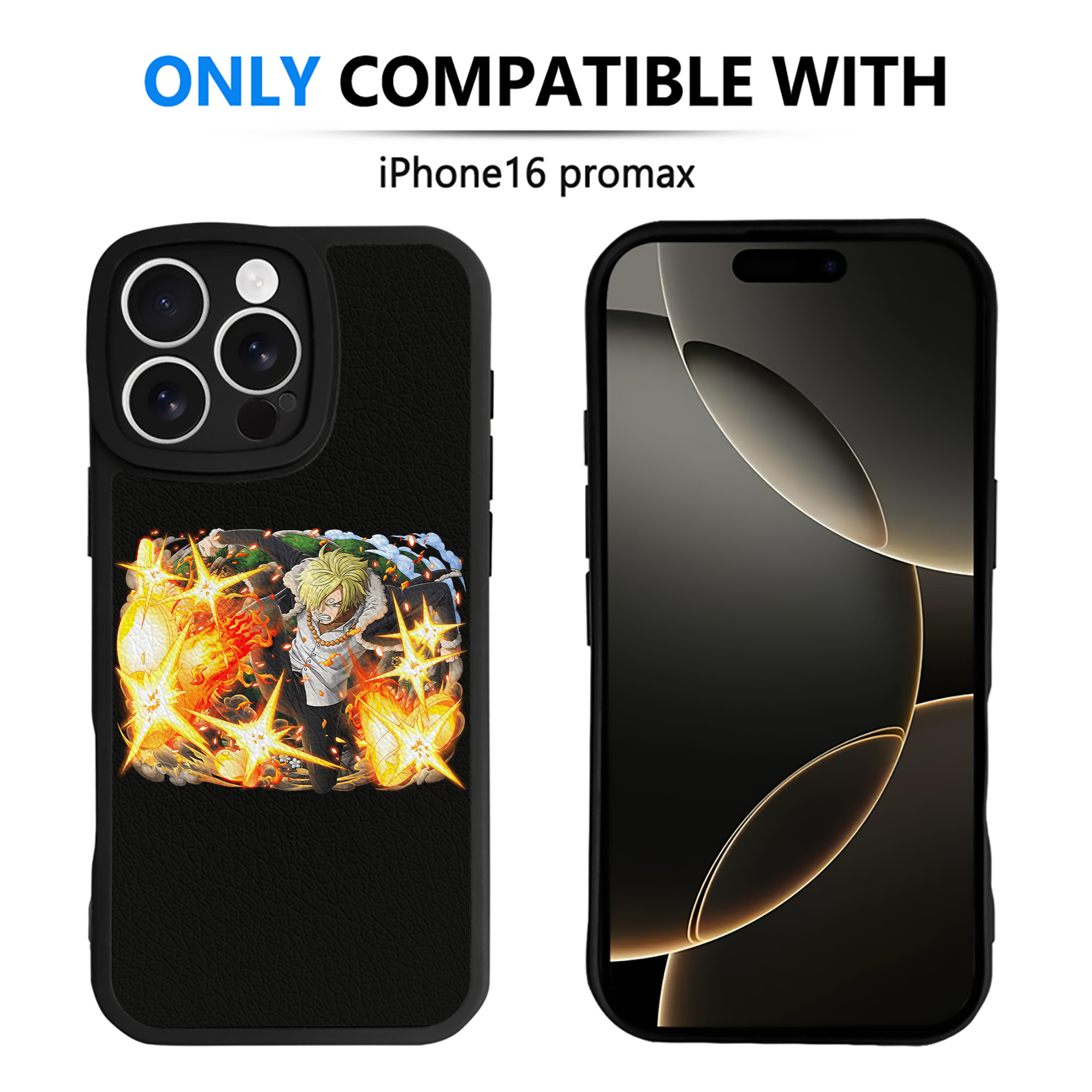 （画像用） ワンピース サンジ ONE PIECE Sanji 【iPhone 16シリーズ対応】シリコンスマホケース（レザー調） 材質：シリコン